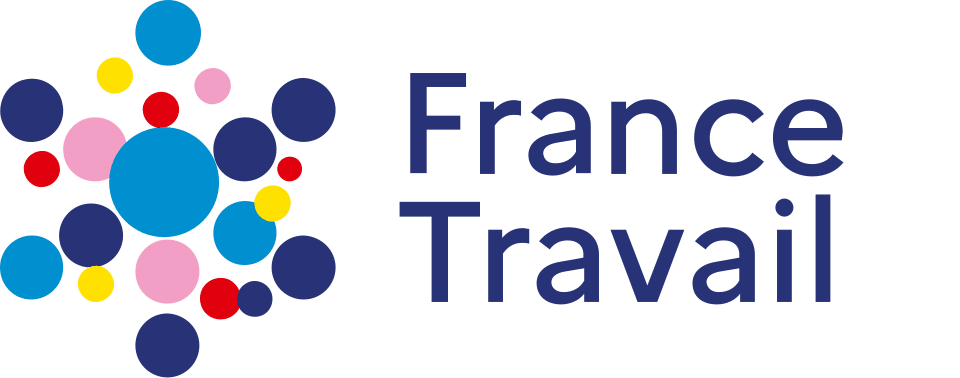 Logo officiel de France Travail, partenaire de la Soussou Academy pour le financement des formations professionnelles en nettoyage.